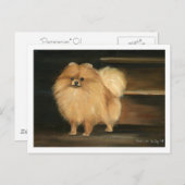「ポメラニア犬」犬芸複製はがき ポストカード (正面/裏面)
