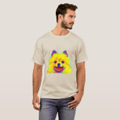 ポメラニア犬（色） Tシャツ (正面フル)