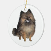 ポメラニア犬- brindle セラミックオーナメント (左)