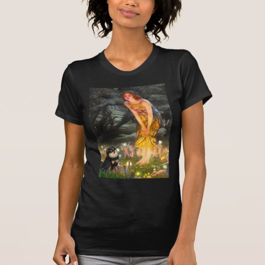 ポメラニア犬(BT) - MidEve Tシャツ (正面)