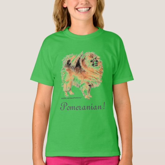 ポメラニア犬! Tシャツ (正面)