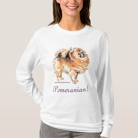 ポメラニア犬! Tシャツ (正面)