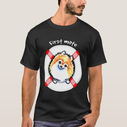 ポメラニア犬First Mateフィット Tシャツ (正面)