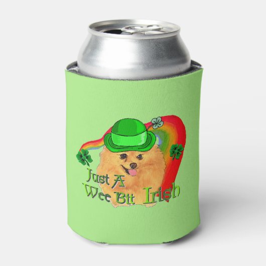 ポメラニア犬St patricks 缶クーラー (缶正面)
