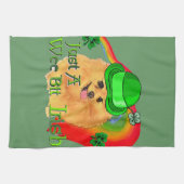 ポメラニア犬St patricks day キッチンタオル (横)