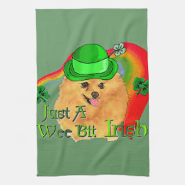 ポメラニア犬St patricks day キッチンタオル