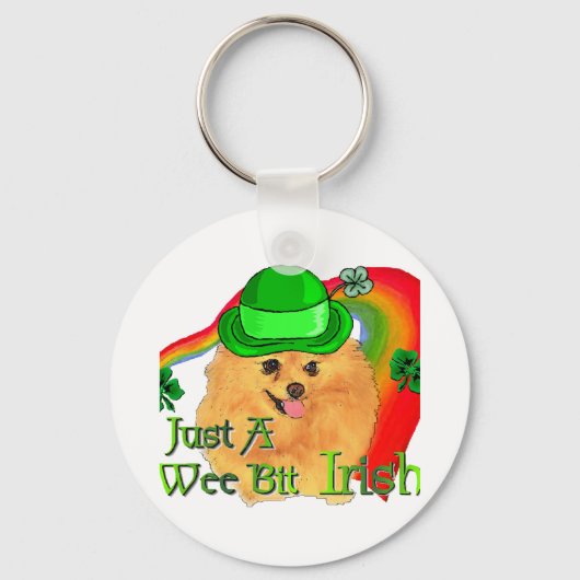 ポメラニア犬St patricks day キーホルダー (正面)