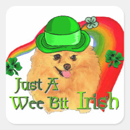 ポメラニア犬St patricks day スクエアシール