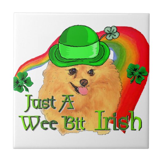 ポメラニア犬St patricks day タイル (正面)