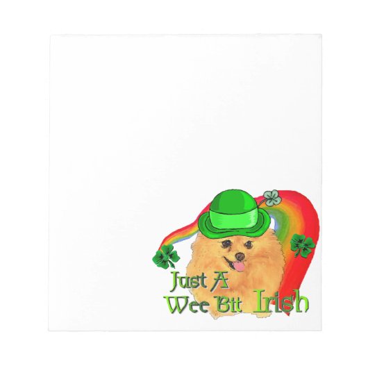 ポメラニア犬St patricks day ノートパッド (正面)