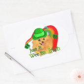 ポメラニア犬St patricks day 楕円形シール (封筒)