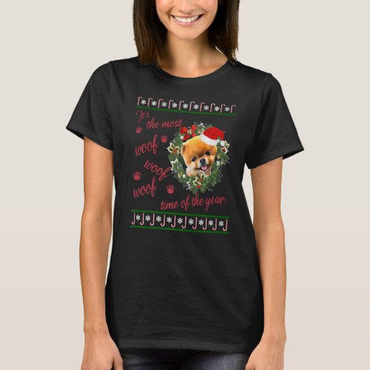 ポメラニア犬Tシャツ – ポメラニア犬犬 – ポメラニア犬P Tシャツ (正面)