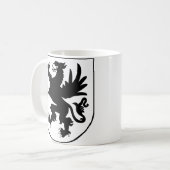 ポメラニア紋章 黒と白の紋章学 コーヒーマグカップ (正面左)