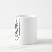 ポメラニア紋章 黒と白の紋章学 コーヒーマグカップ (中央)