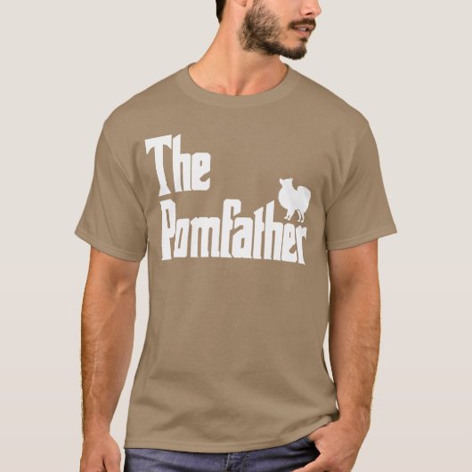 ポメ父さん 可愛いポメラニアン お父さん メンズ ギフト f tシャツ (正面)