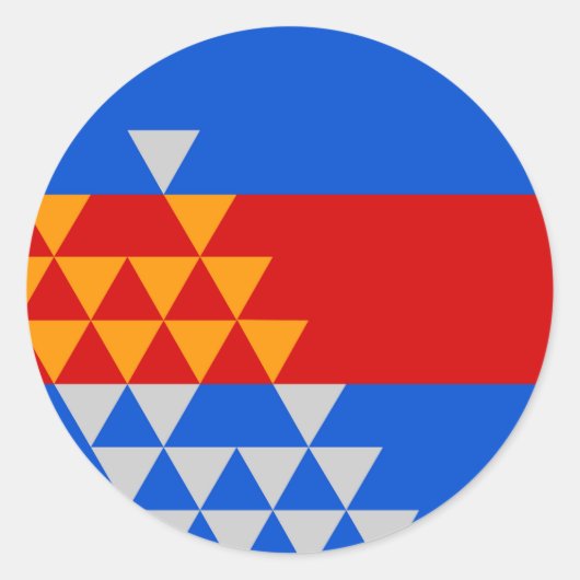 ポモインディアン国旗のエスニック・シンボル・アメリカ先住民アメリカ ラウンドシール (正面)