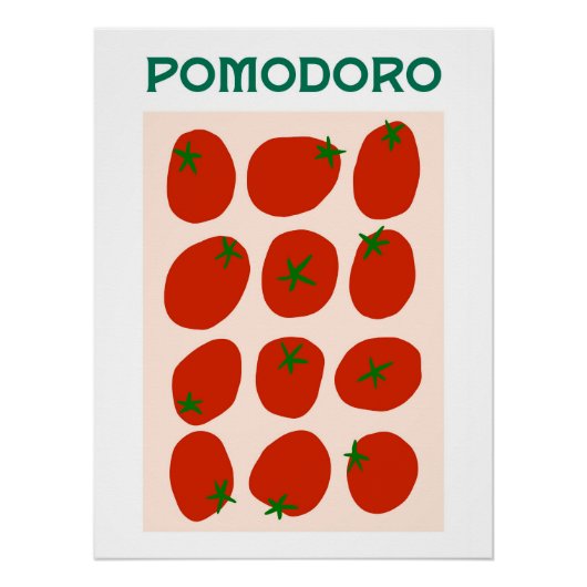 ポモドロトマイタリアントレトロモダンヴィンテージスタイル ポスター (正面)