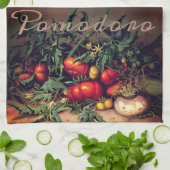 ポモドロ植物トマパーソナライズされたト キッチンタオル (折り畳み)