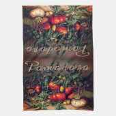 ポモドロ植物トマパーソナライズされたト キッチンタオル (縦)