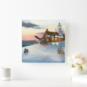 ポラリスサンセットウォールクロック スクエア壁時計 (ホーム)