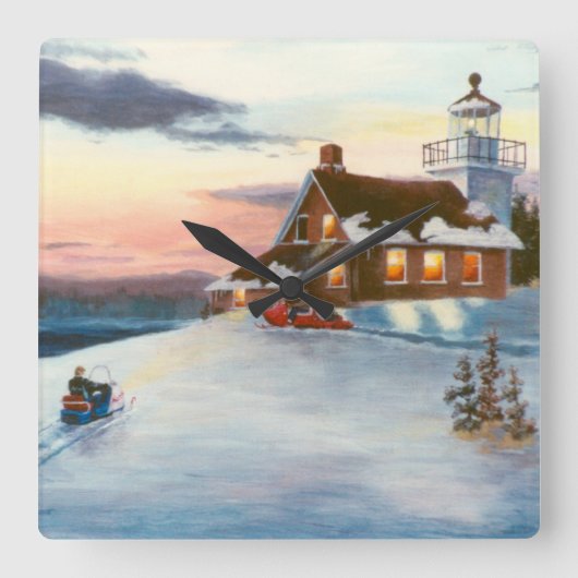 ポラリスサンセットウォールクロック スクエア壁時計 (正面)