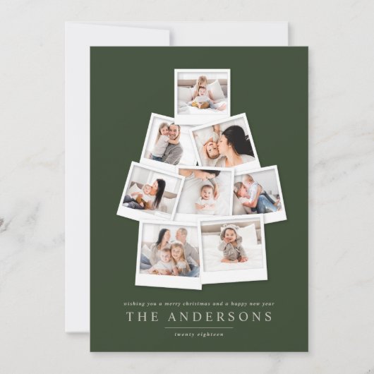 ポラロイドクリスマスツリー数々のの写真のホリデーカード シーズンカード (正面)