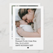 ポラロイドスタイルの2枚の写真 初めての母の日 シーズンカード (正面/裏面)