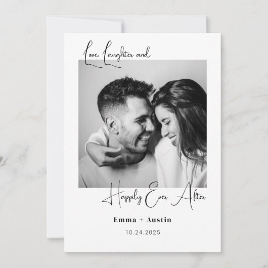 ポラロイドフォト引用文日付の保存 招待状 (正面)