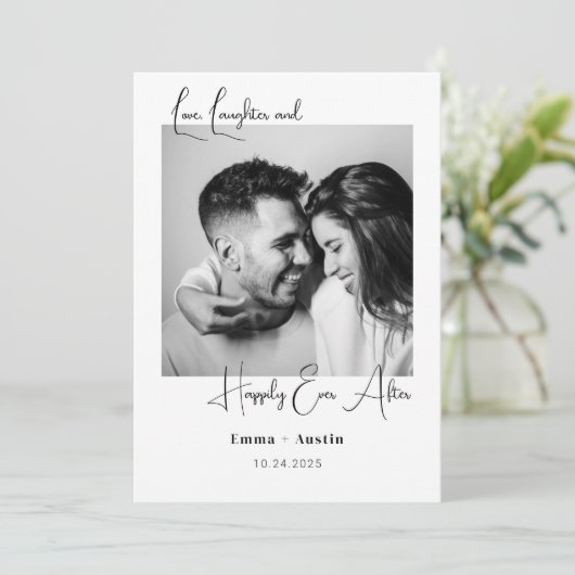 ポラロイドフォト引用文日付の保存 招待状 (スタンド正面)