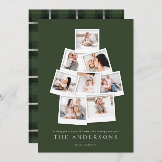 ポラロイドChrstmasの木の数々の写真のホリデーカード シーズンカード (正面/裏面)