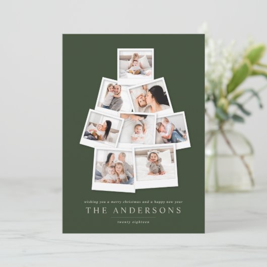 ポラロイドChrstmasの木の数々の写真のホリデーカード シーズンカード (スタンド正面)