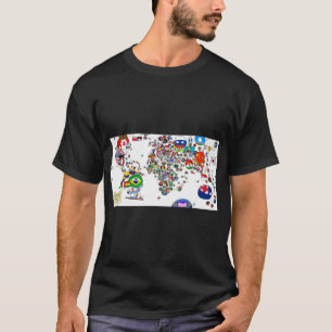 ポランボール・カントリー・ボールの世界地図 Tシャツ