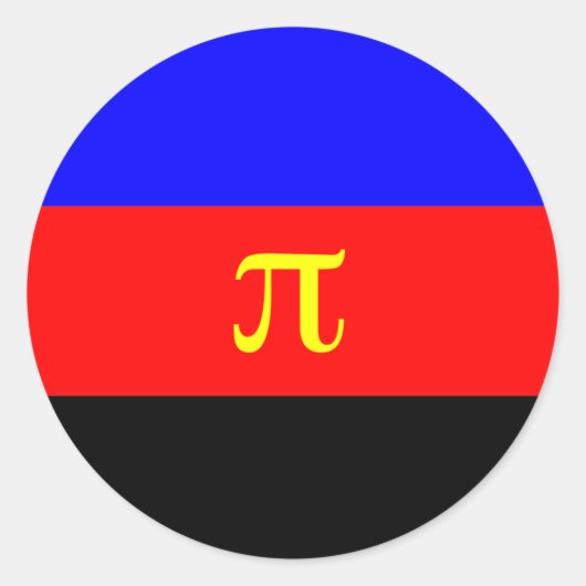 ポリアモリープライド国旗 ラウンドシール (正面)