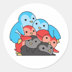 ポリアモリー国旗のプライドLgbtqかわいいペンギン ラウンドシール