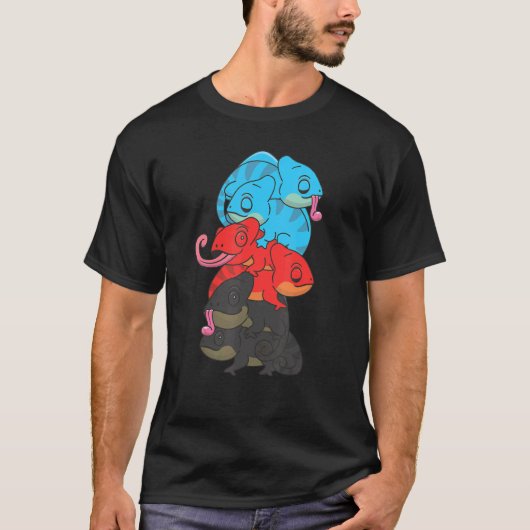ポリアモリー国旗ジェンダープライドLgbtq Chameleon Tシャツ (正面)