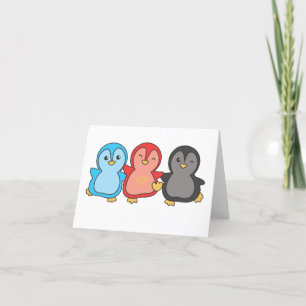ポリアモリー フラッグ プライド LGBT キュート ペンギン サンキューカード