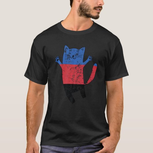 ポリアモリー プライド フラッグ 幸せな猫 ポリアモリー Tシャツ (正面)