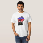 ポリアモリー プライド 抗議 フィスト Tシャツ (正面フル)