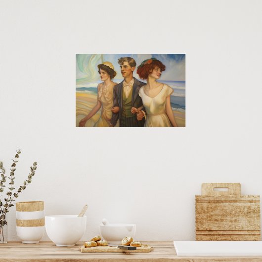 ポリアラーマの三尊像のビーチ ポスター (キッチン)