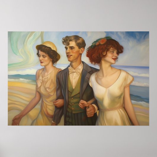 ポリアラーマの三尊像のビーチ ポスター (正面)