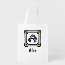 ポリエステルバッグ- Cat Letter A in Frame