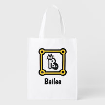 ポリエステルバッグ- Cat Letter B in Frame