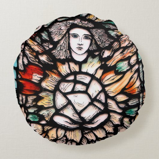 ポリエステル枕の周りの強力な色 ラウンドクッション (裏面)