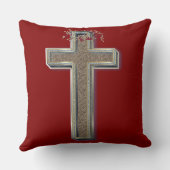 ポリエステル枕赤の背景 クッション (裏面)