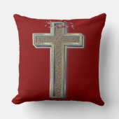 ポリエステル枕赤の背景 クッション (正面)