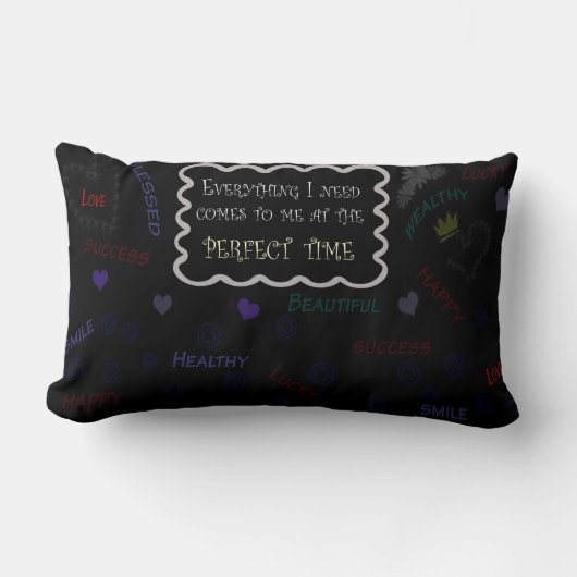 ポリエステル腰神経の枕断言13" x 21 " ランバークッション (正面)