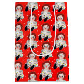 ポリカドットのデイジー付きラグドール ミディアムペーパーバッグ (裏面)