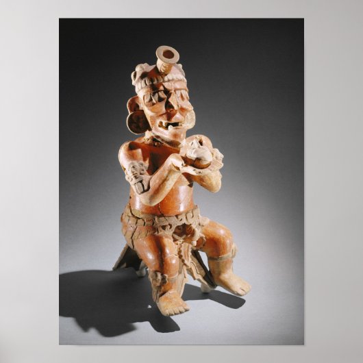 ポリクロームの2部構成の人形の容器、おそらく ポスター (正面)