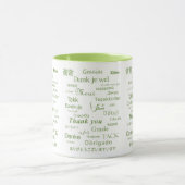 ポリグエレガントロット「ありがとう」グリーンタイポグラフィ マグカップ (中央)