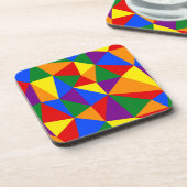 ポリゴンのレインボーパターン コースター (左側)
